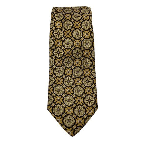 Robert Talbott Carmel Gold Pattern Tie Hand Sewn Career Work Office Wedding - Picture 1 of 16